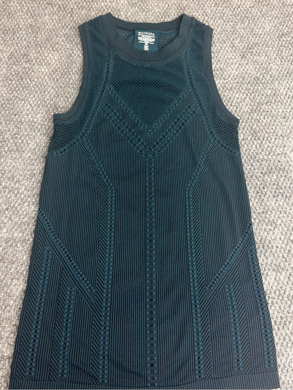 Athleta Oxygen Mesh Tank Top Womens XS Teal Blue Perforated Athletic SU20
